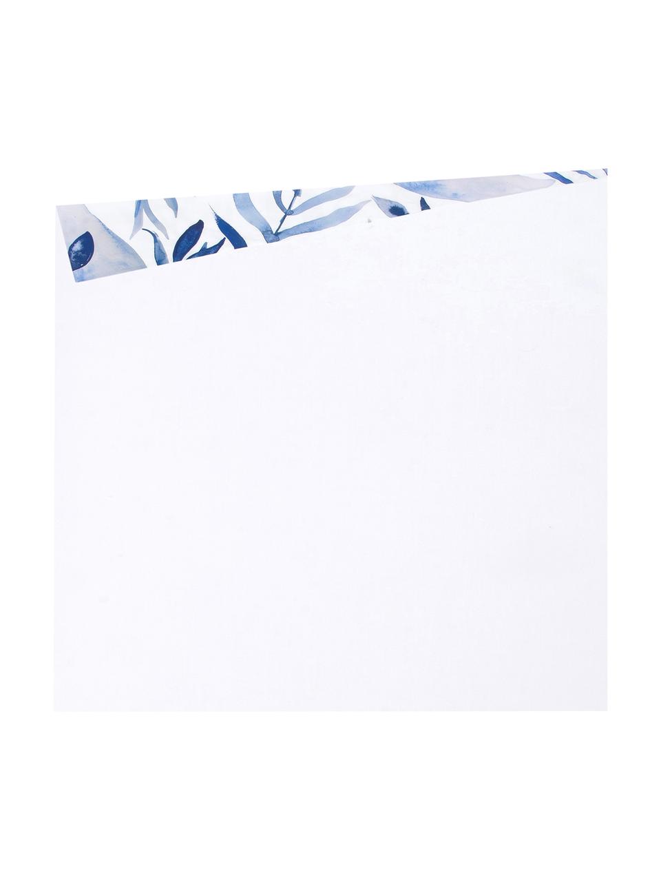 Housse de couette en percale Francine, Blanc, bleu, larg. 200 x long. 200 cm