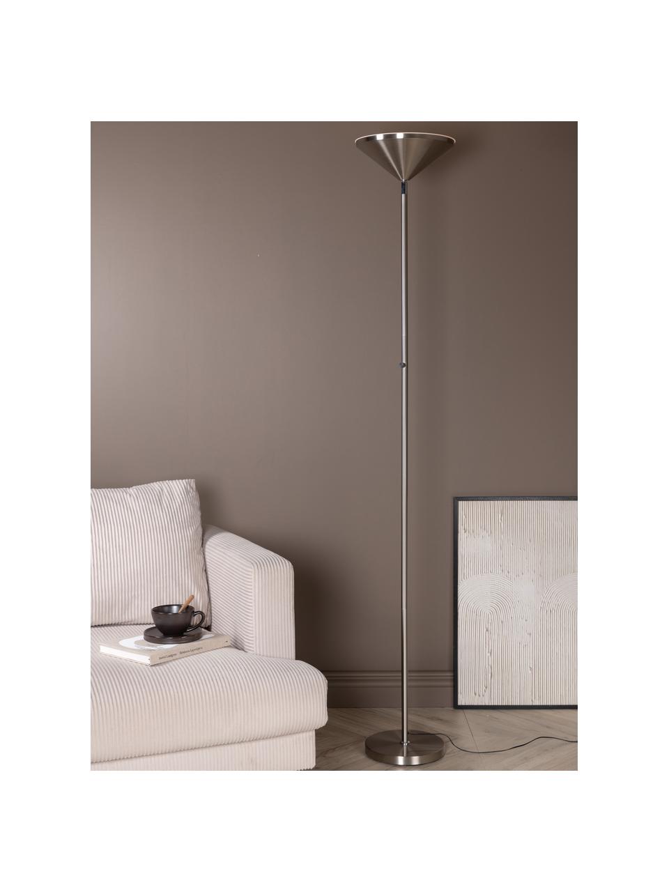 Grand lampadaire Corong, Couleur chrome, Ø 28 x haut. 180 cm