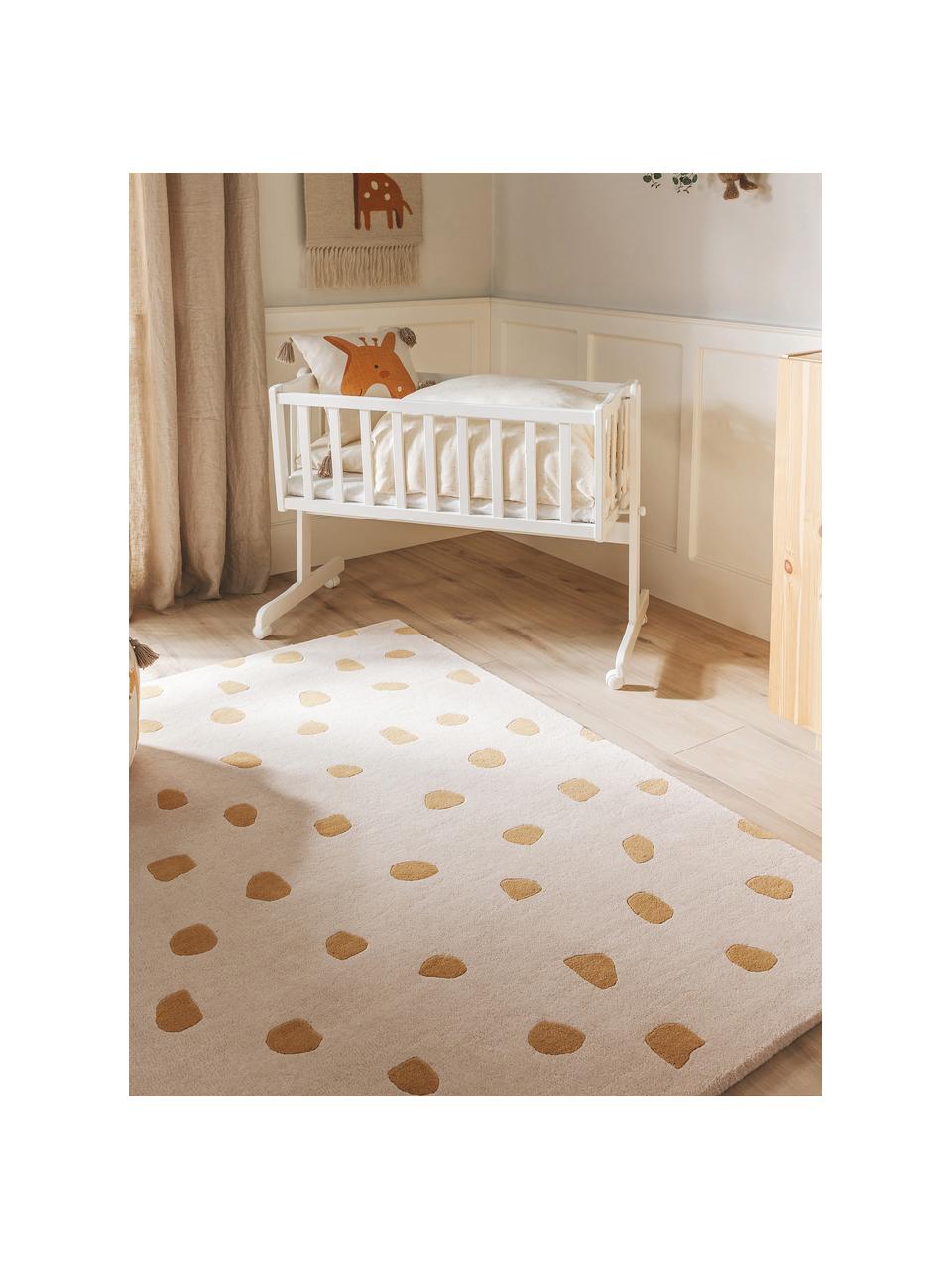 Ručne tuftovaný detský vlnený koberec Savannah, Svetlobéžová, oranžová, Ø 120 x V 170 cm (veľkosť XL)
