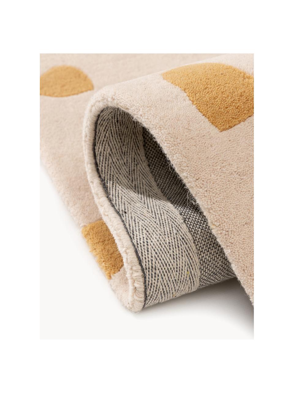 Tappeto in lana per bambini taftato a mano Savannah, Beige chiaro, arancione, Larg. 120 x Lung. 170 cm (taglia S)