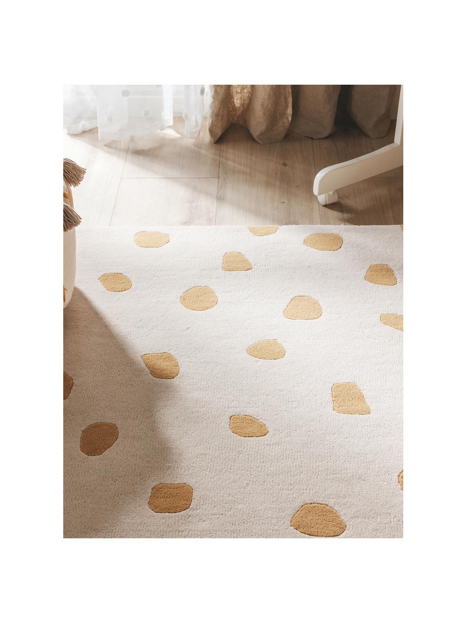 Alfombra infantil artesanal de lana Savannah, Beige claro, naranja, An 120 x L 170 cm (Tamaño S)