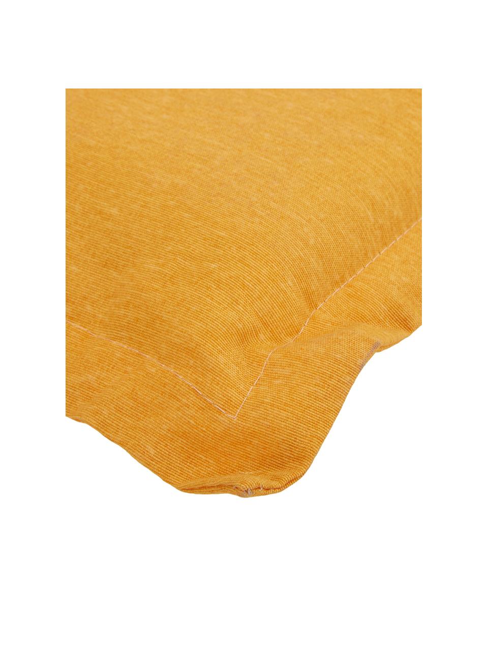 Einfarbige Hochlehner-Stuhlauflage Panama in Gelb, Bezug: 50% Baumwolle, 50% Polyes, Gelb, B 42 x L 120 cm