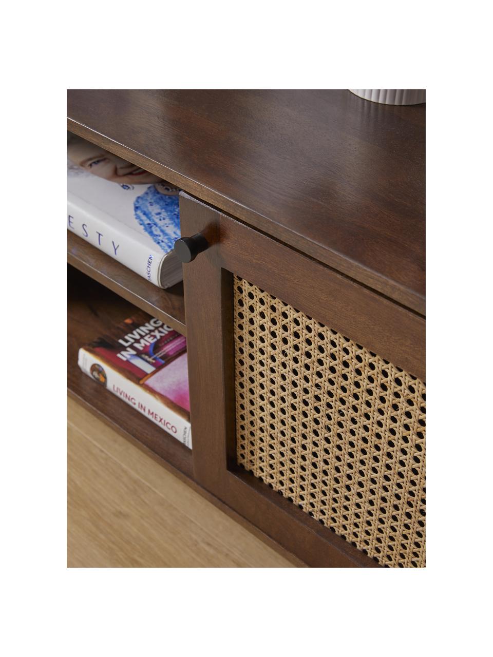 TV stolek s vídeňskou pleteninou Vienna, Mangové dřevo, Š 160 cm, V 50 cm