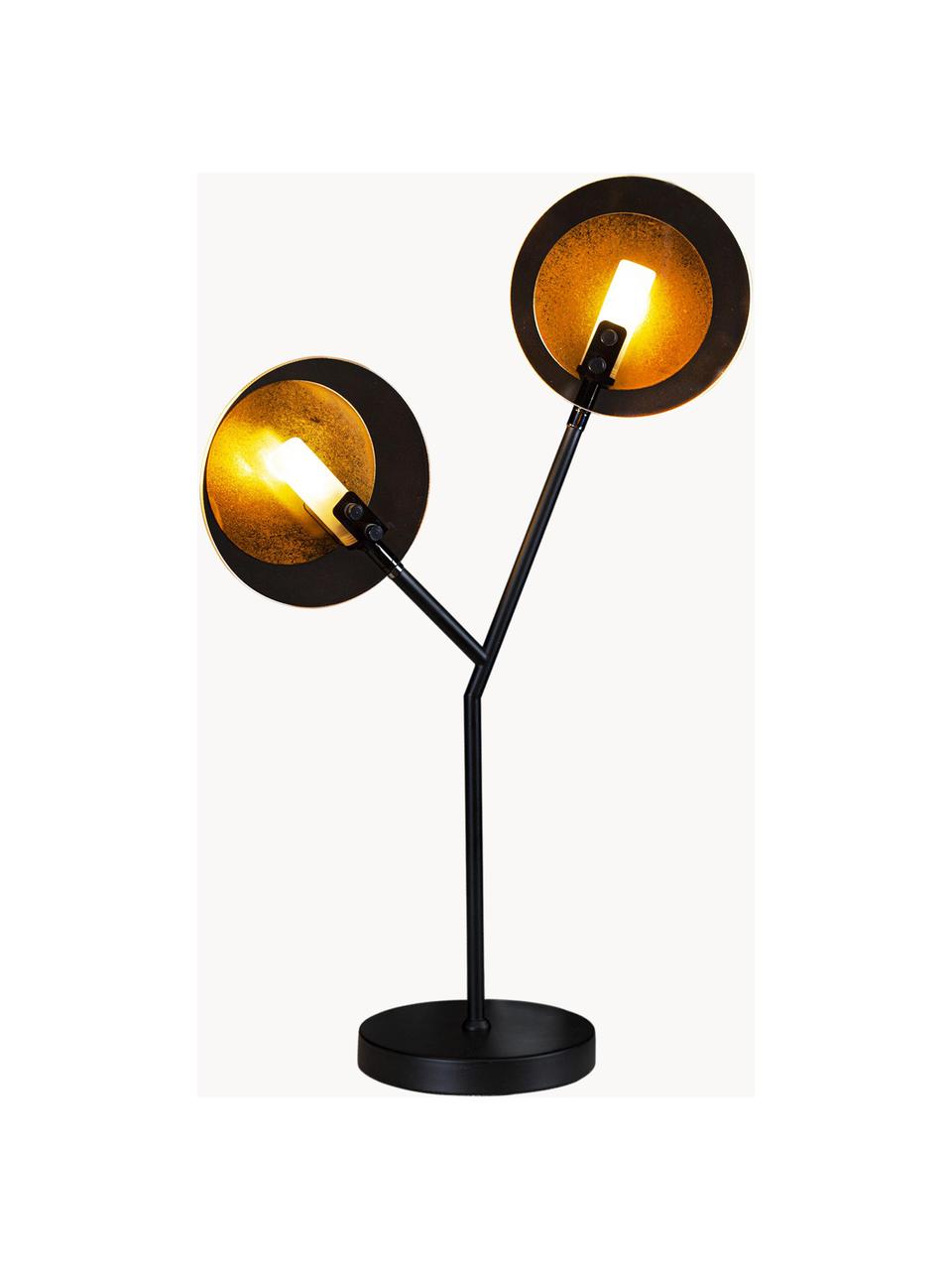 Lámpara de mesa grande con difusores Turno, Estructura: metal recubierto, Cable: plástico, Negro, An 40 x Al 59 cm