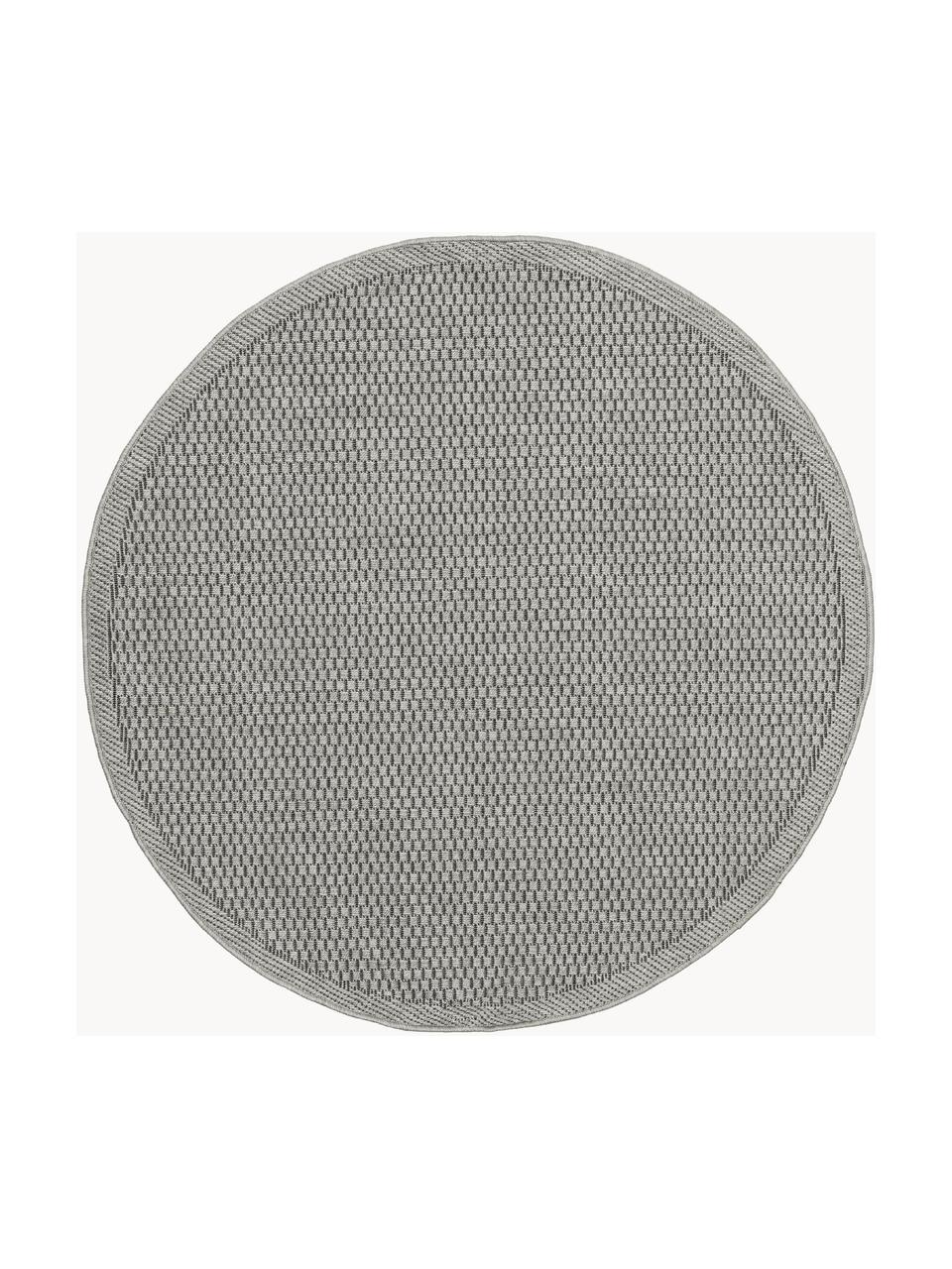 Tapis rond d'extérieur Toronto, 100 % polypropylène, Gris, Ø 120 cm (taille S)