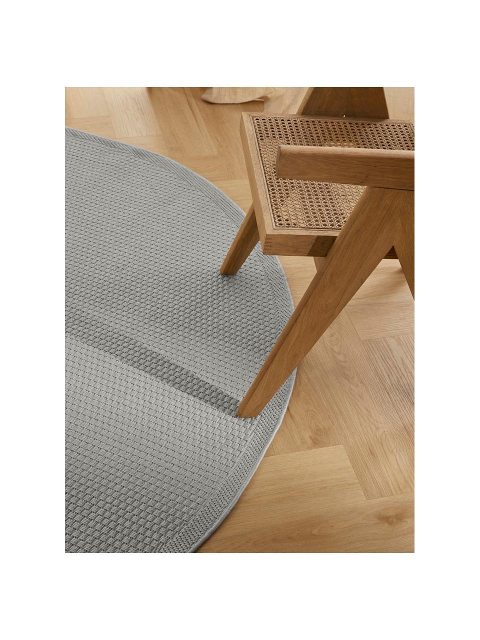 Tapis rond d'extérieur Toronto, 100 % polypropylène, Gris, Ø 120 cm (taille S)