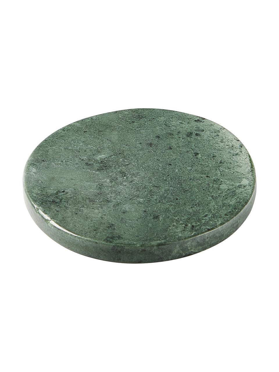 Dessous de verre en marbre Callum, 4 pièces, Marbre, Vert, marbré, Ø 10 x haut. 1 cm