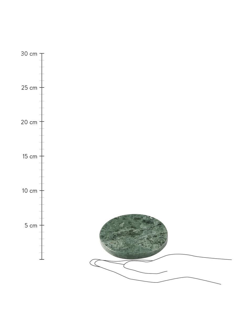 Dessous de verre en marbre Callum, 4 pièces, Marbre, Vert, marbré, Ø 10 x haut. 1 cm