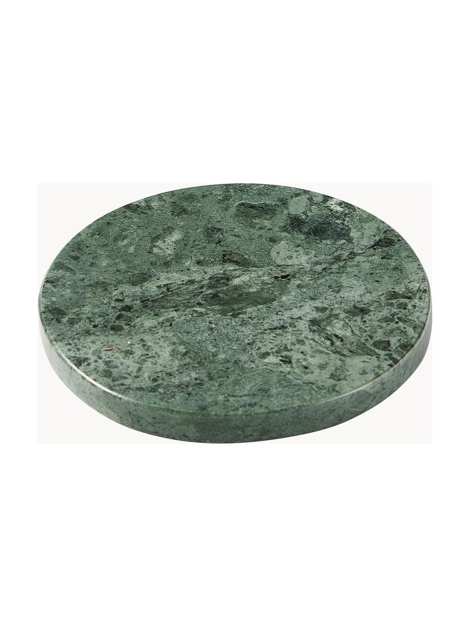 Set 4 sottobicchieri in marmo Callum, Marmo, Verde marmorizzato, Ø 10 x Alt. 1 cm
