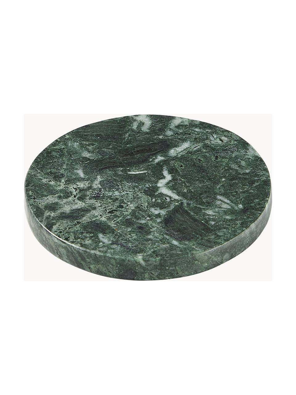Marmeren onderzetters Callum in groen, 4 stuks, Marmer, Groen marmer, Ø 10 x H 1 cm