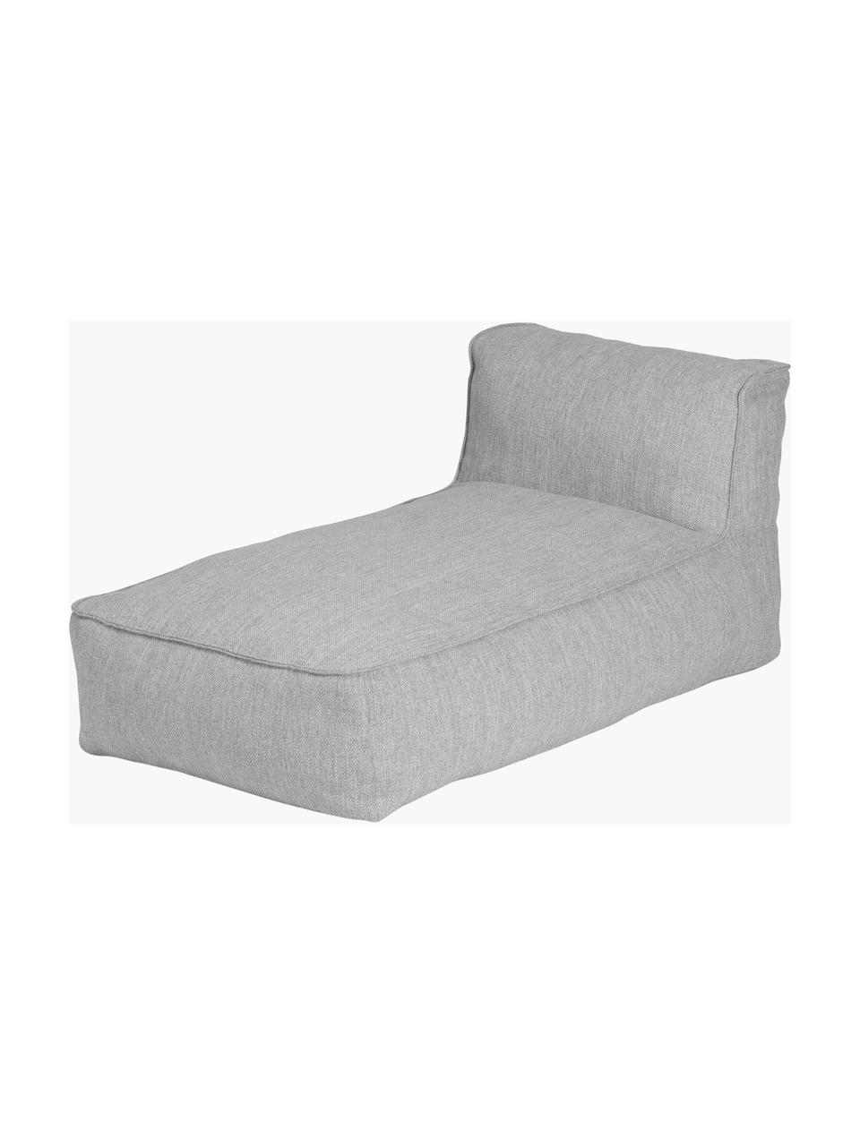 Chaise longue d'extérieur Grow, Tissu gris clair, larg. 75 x prof. 145 cm