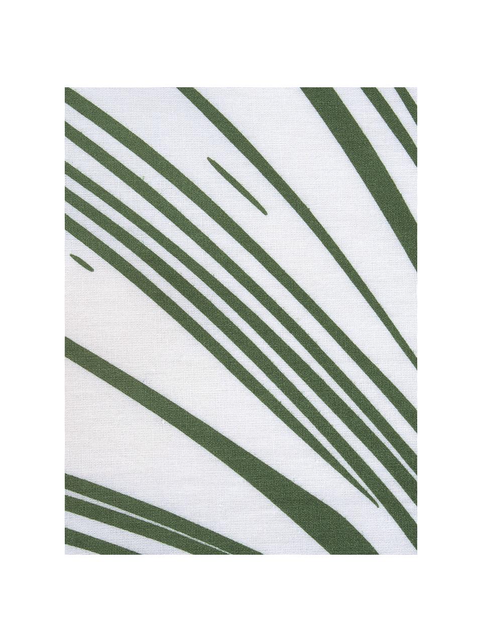 Bavlněný povlak na polštář se vzorem listů Lynn, 2 ks, Bílá, světle zelená, tmavě zelená