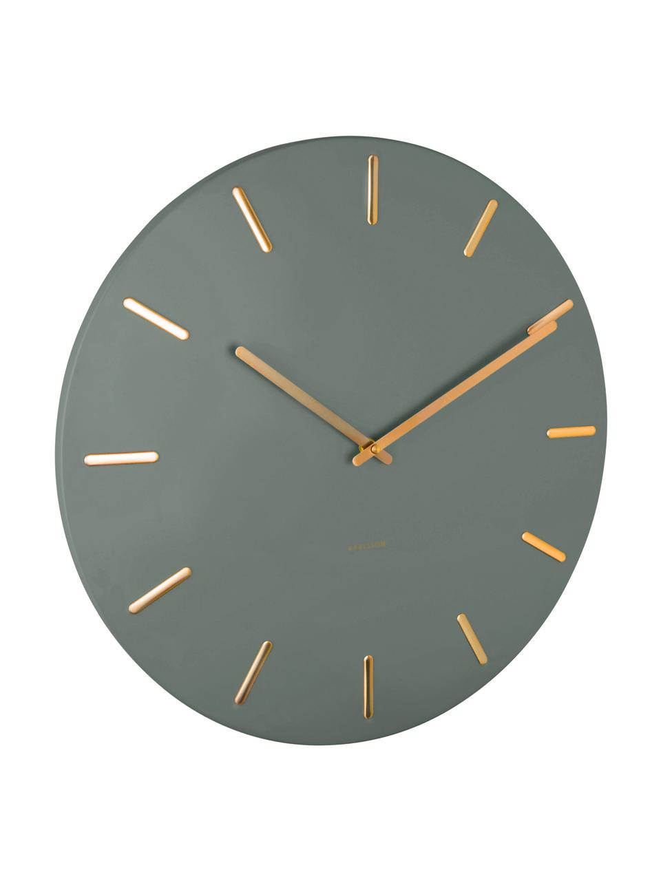 Reloj de pared grande Charm, Metal recubierto, Verde, Ø 45 cm