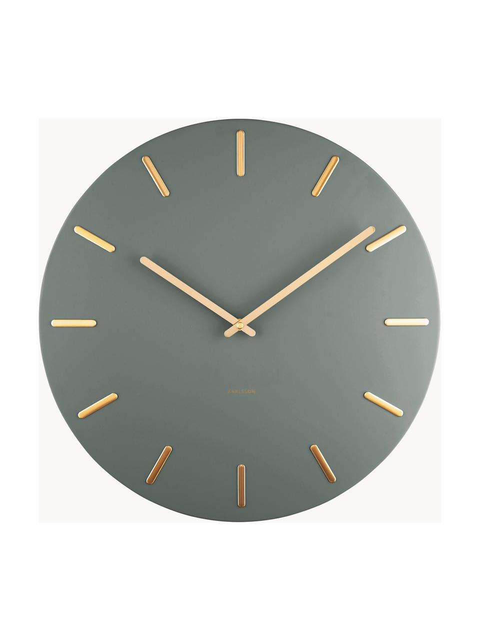 Horloge murale XL Charm, Métal, enduit, Gris, Ø 45 cm