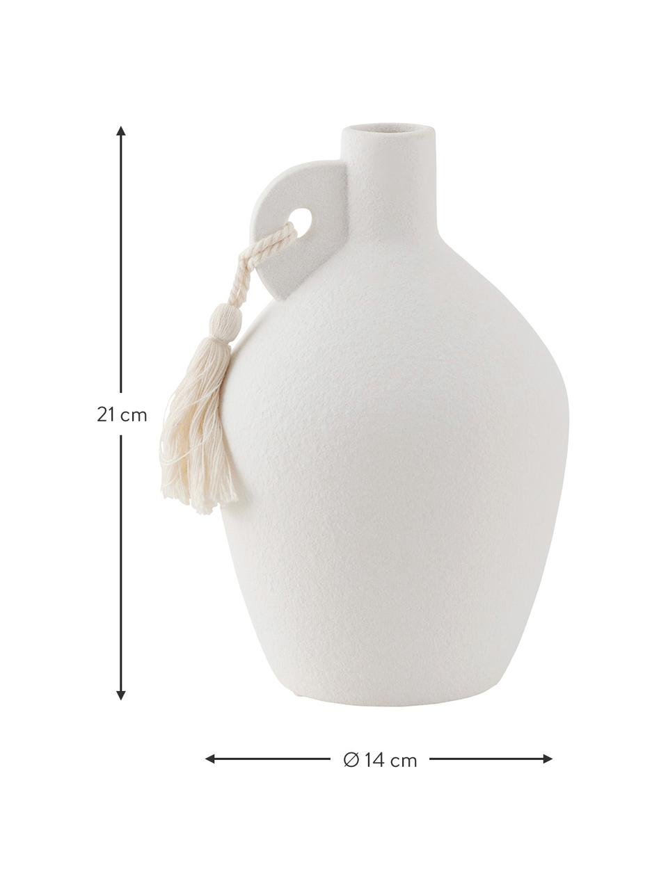 Vase design grès blanc Dollo, Grès cérame, Blanc, Ø 14 x haut. 21 cm