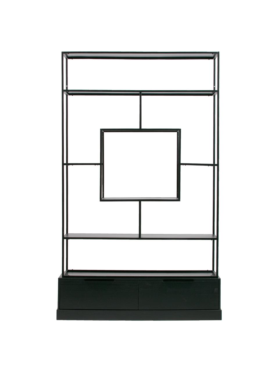 Estantería de metal Fons, con espacio de almacenamiento, Negro, An 126 x Al 204 cm