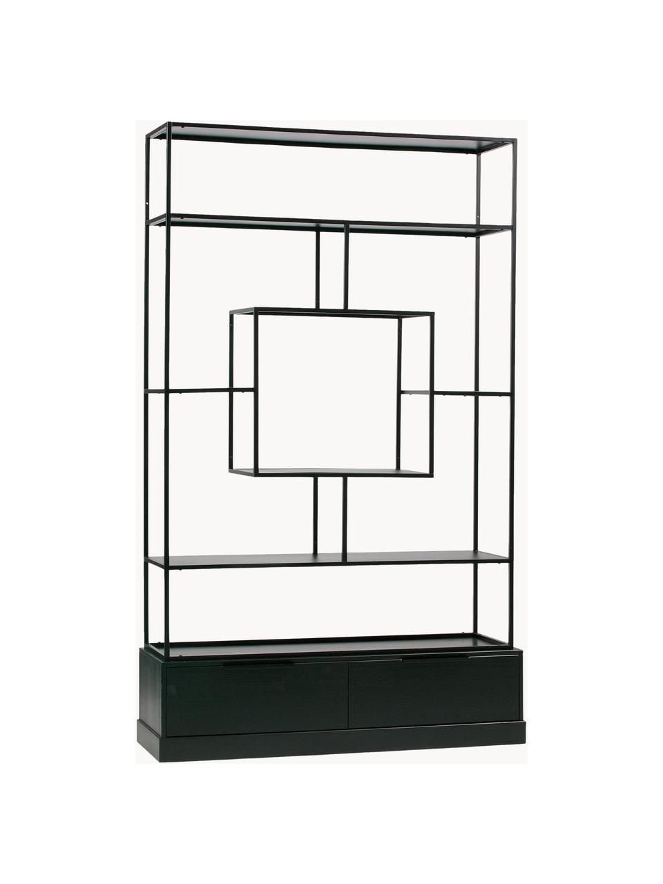 Etagère industrielle en métal Fons, Noir, larg. 126 x haut. 204 cm