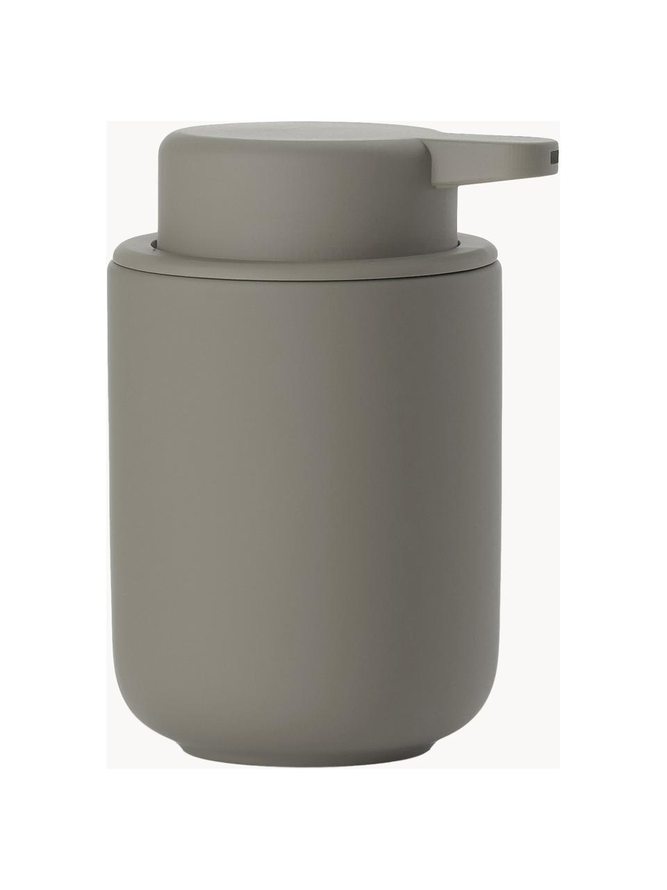 Dispenser sapone con superficie soft-touch Ume, Contenitore: gres rivestita con superf, Greige, Ø 8 x Alt. 13 cm