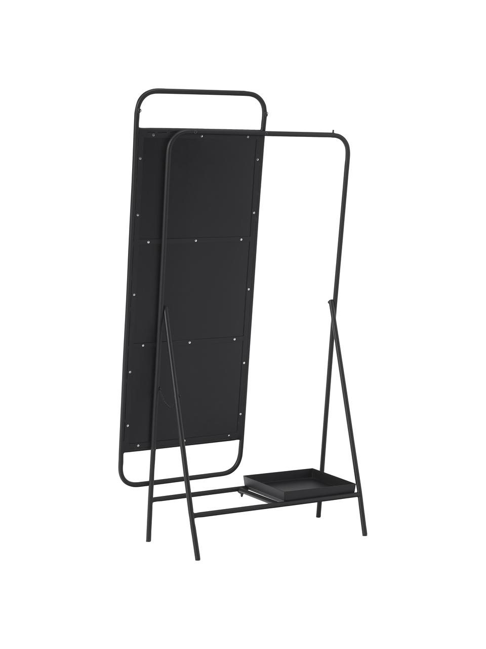 Espejo de pie con estante Theo, Metal, Negro, An 93 x Al 175 cm