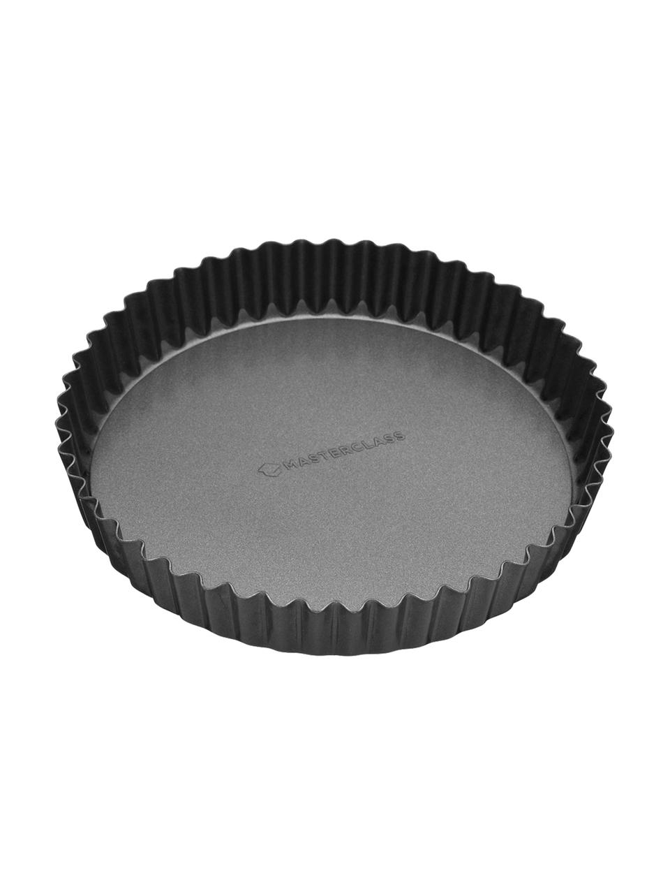 Teglia rotonda per crostata con rivestimento antiaderente MasterClass, in diverse dimensioni, Acciaio al carbonio con rivestimento antiaderente, Nero, Ø 30 x Alt. 4 cm