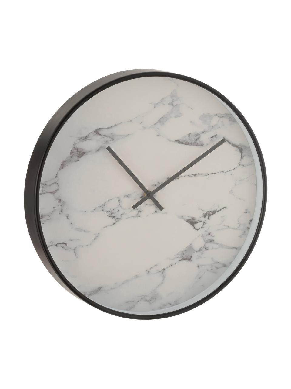 Reloj de pared Marble, Plástico, Negro, Ø 40 cm