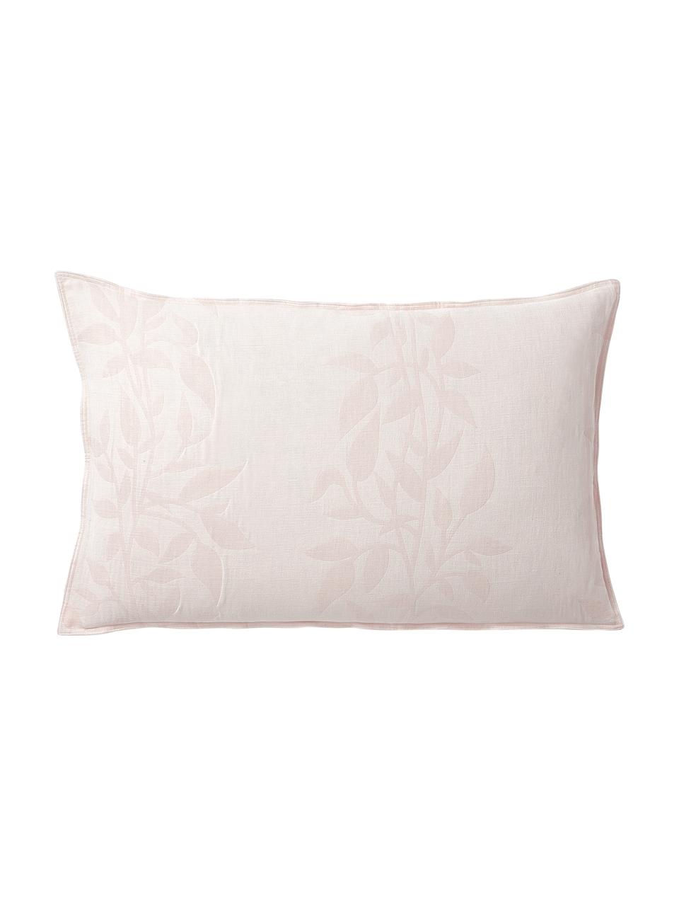 Federa reversibile in mussola rosa con motivo floreale Jasmina, Rosa, Larg. 50 x Lung. 80 cm