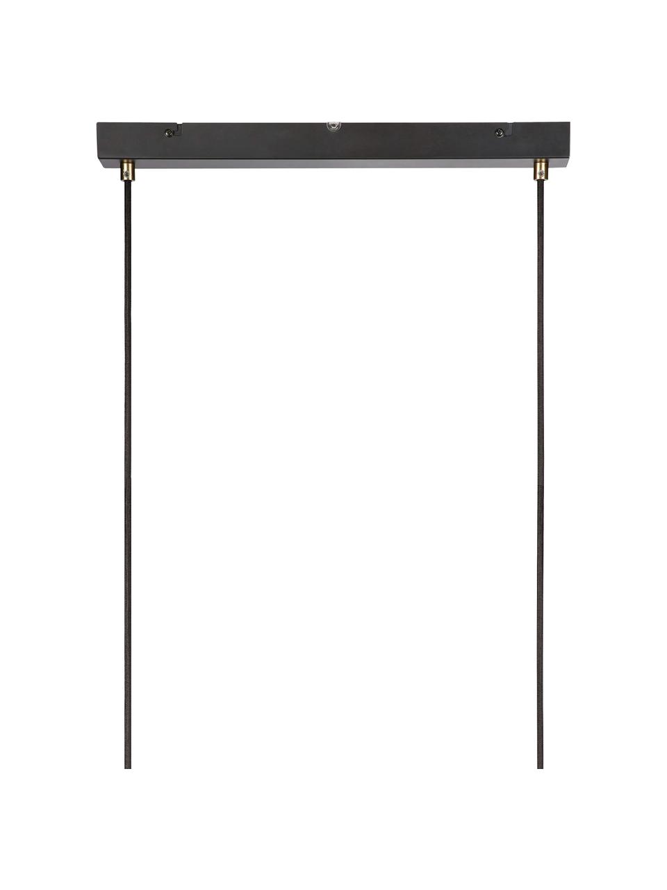 Grote hanglamp Klint, Baldakijn: gecoat metaal, Zwart, goudkleurig, 99 x 21 cm