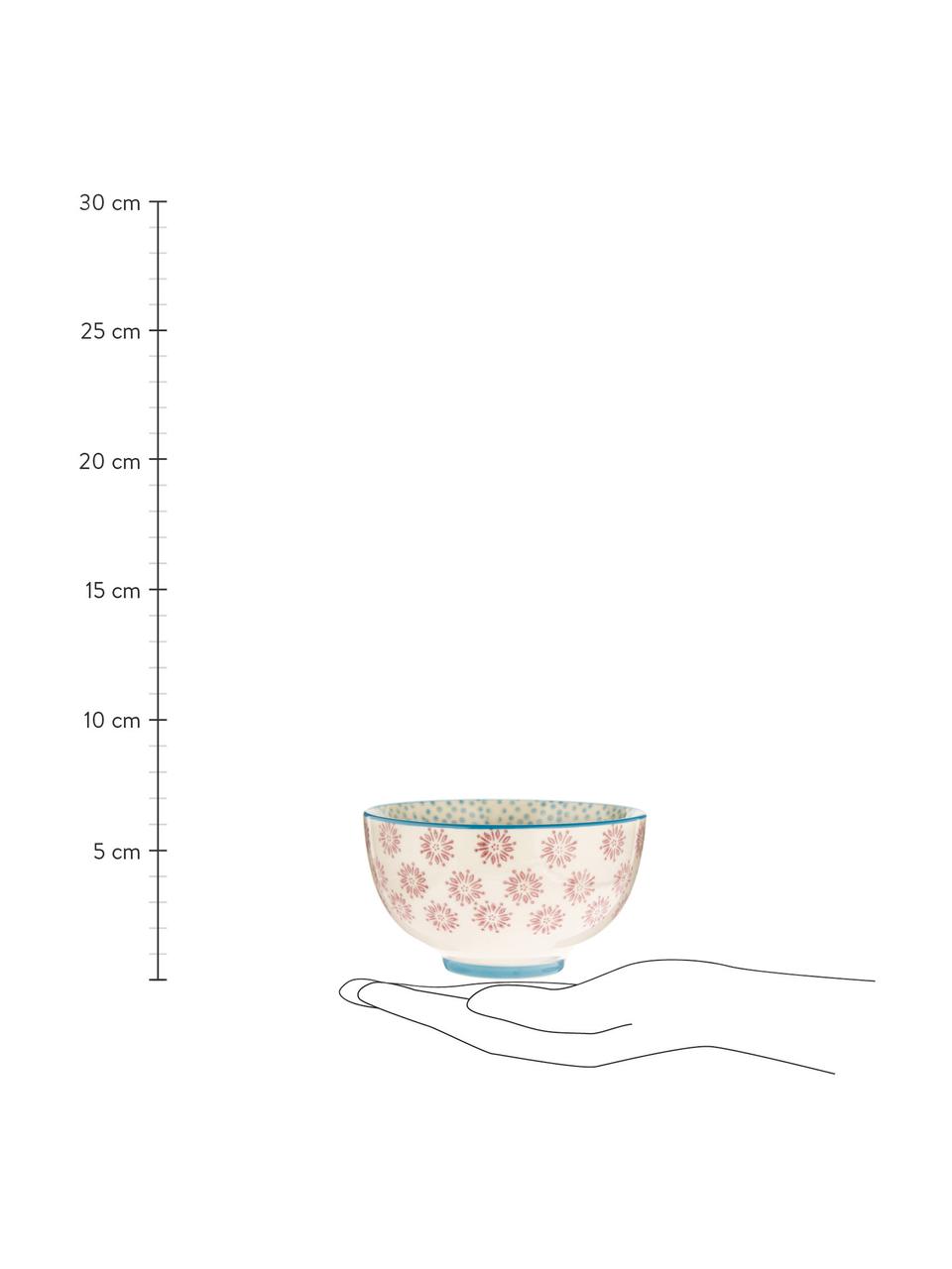 Handbemalte Schälchen Patrizia mit verspieltem Muster, 2er-Set, Steingut, Mehrfarbig, Ø 12 x H 7 cm