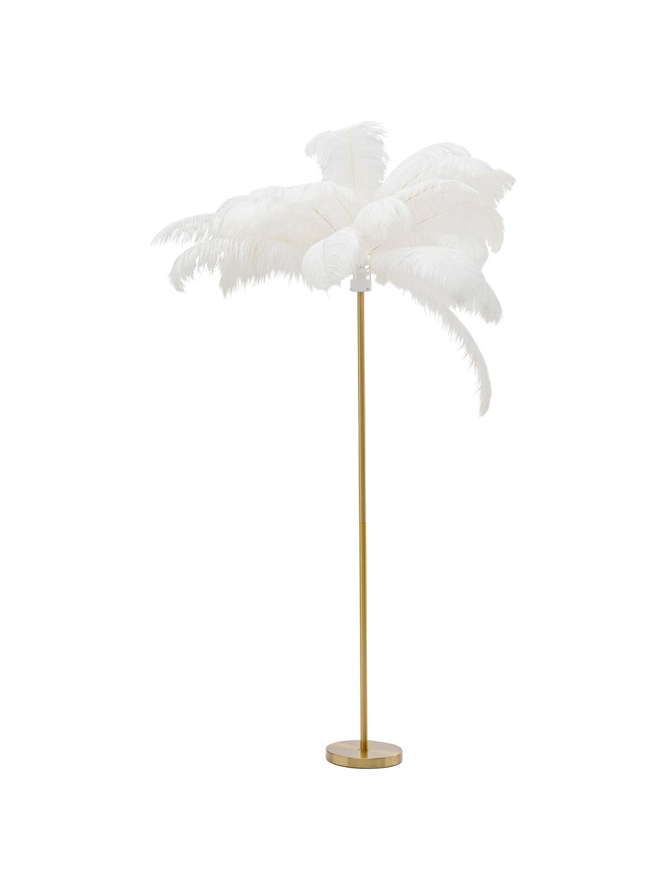 Stojacia lampa Feather Palm, Odtiene zlatej, biela, Ø 65 x V 165 cm