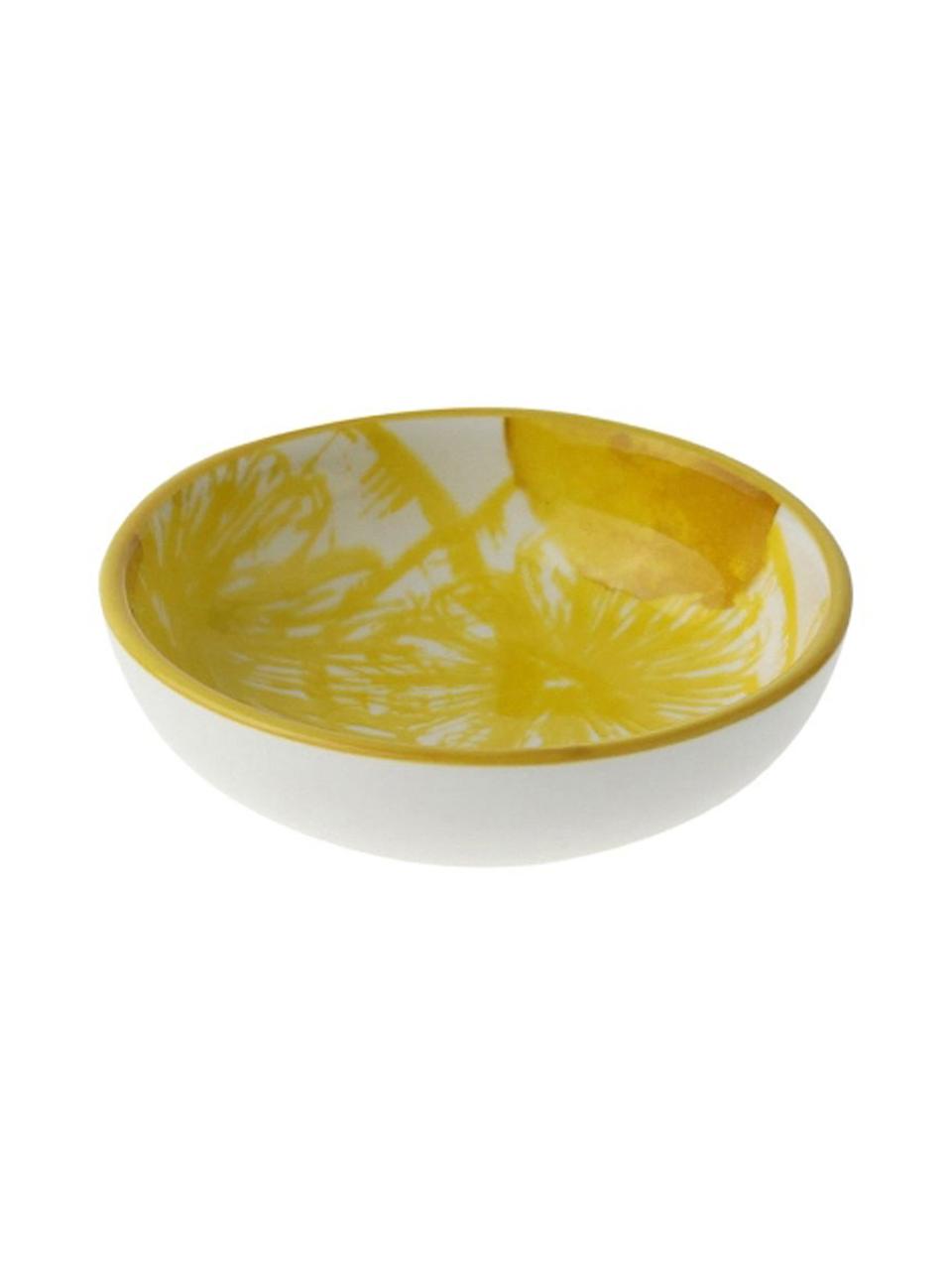 Dipschalen Lemon mit Zitronen-Motiv, 2 Stück, Porzellan, Weiß, Gelb, Ø 9 x H 3 cm