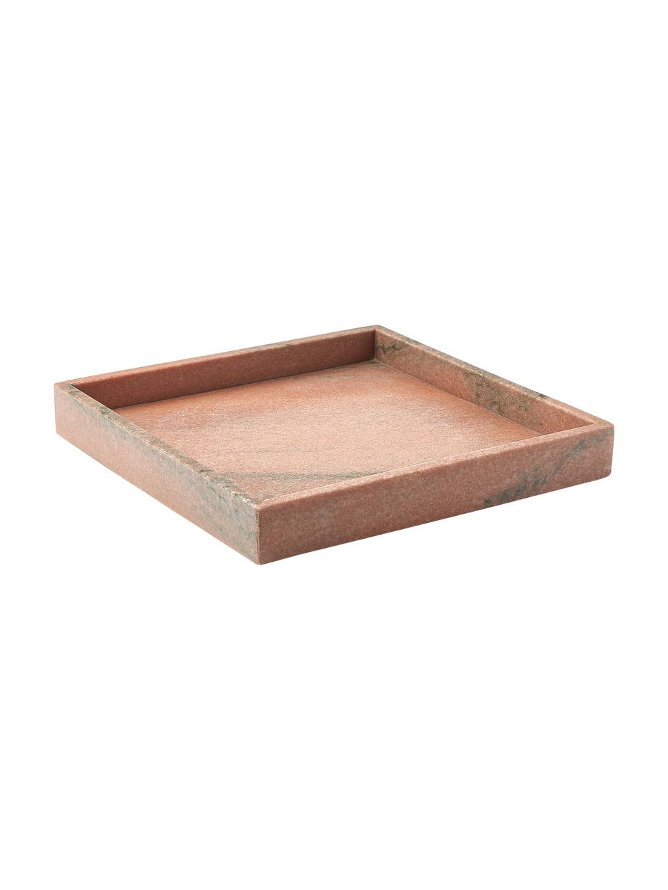Decoratief marmeren dienblad Venice, Marmer, Terracotta, gemarmerd, B 30 x H 4 cm