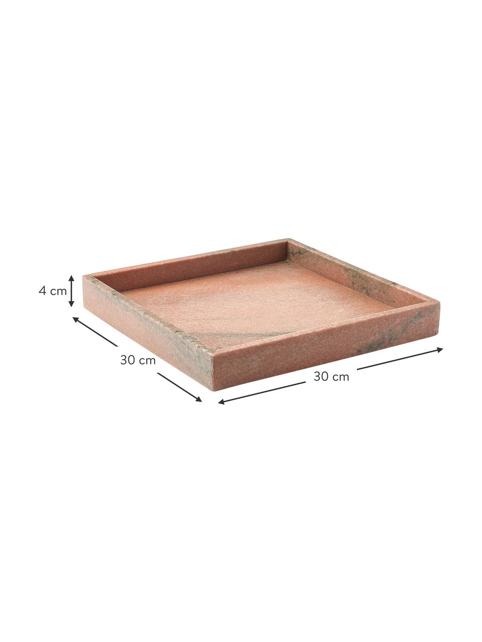Plateau décoratif en marbre Venice, Marbre, Terracotta, marbré, larg. 30 x prof. 30 cm