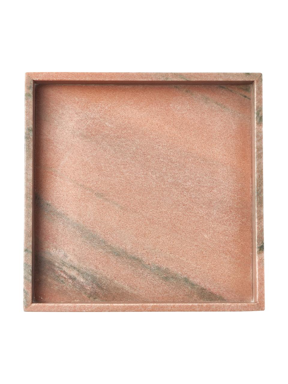 Decoratief marmeren dienblad Venice, Marmer, Terracotta, gemarmerd, B 30 x H 4 cm