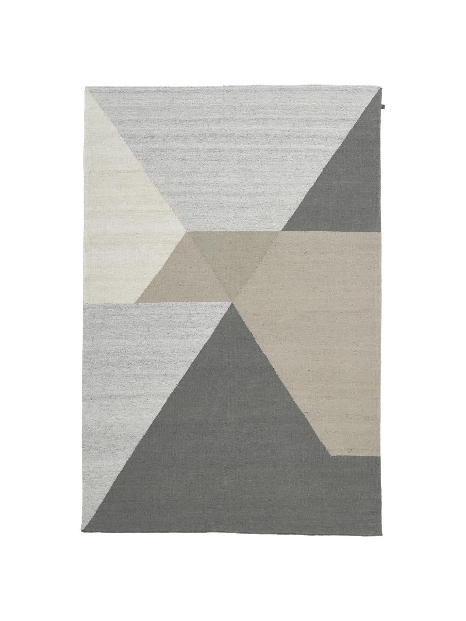 Handgewebter Viskoseteppich Snefrid mit abstraktem Muster, 80% Viskose, 20% Wolle, Grün, Grau, Beige, B 200 x L 300 cm (Grösse L)