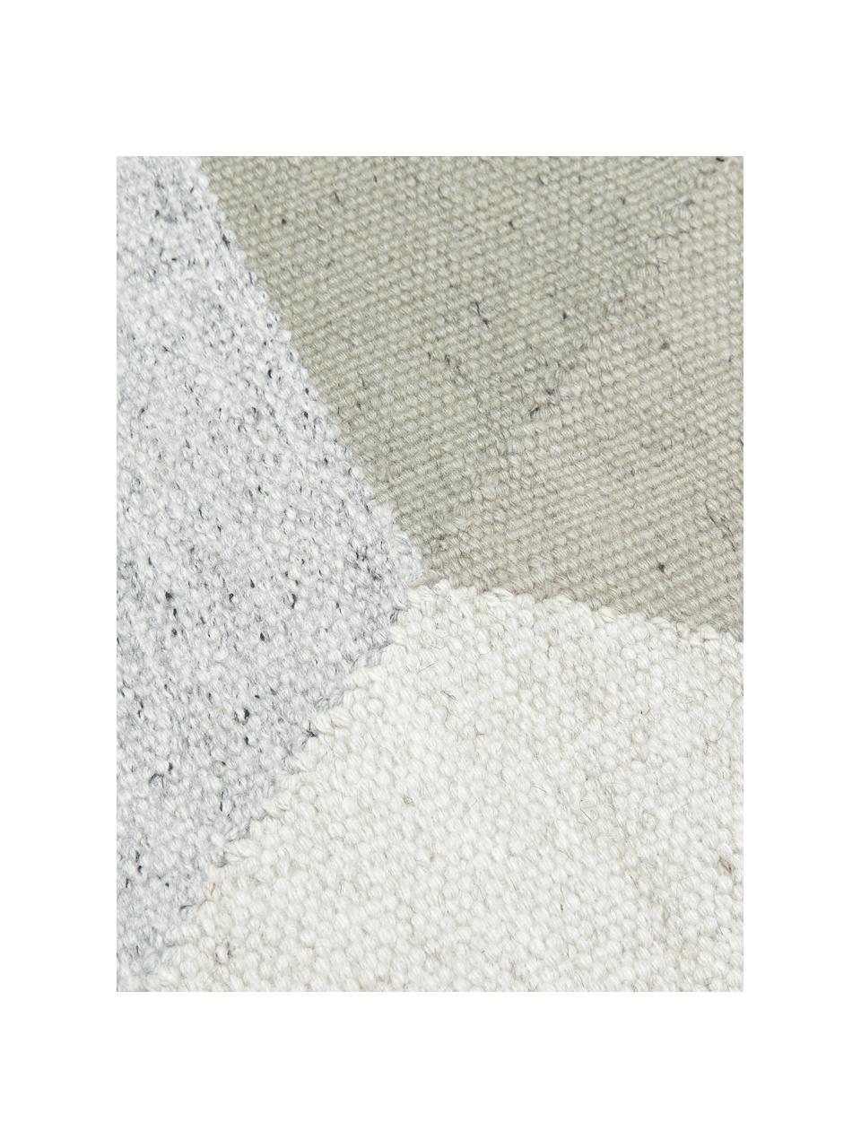 Handgewebter Viskoseteppich Snefrid mit abstraktem Muster, 80% Viskose, 20% Wolle, Grün, Grau, Beige, B 200 x L 300 cm (Größe L)