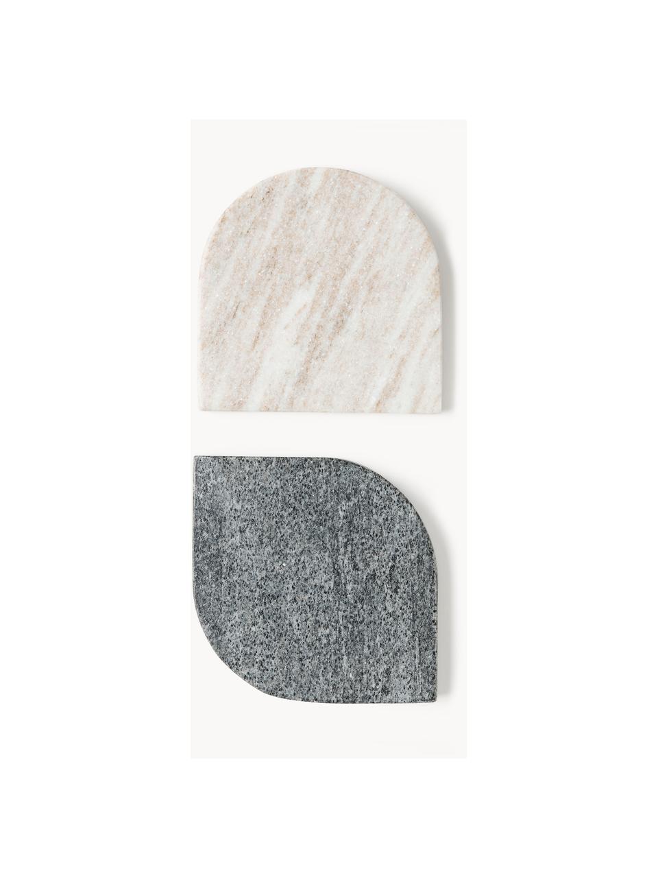 Posavasos de mármol Jessi 4 uds., Mármol, Mármol gris y beige claro, An 10 x F 10 cm