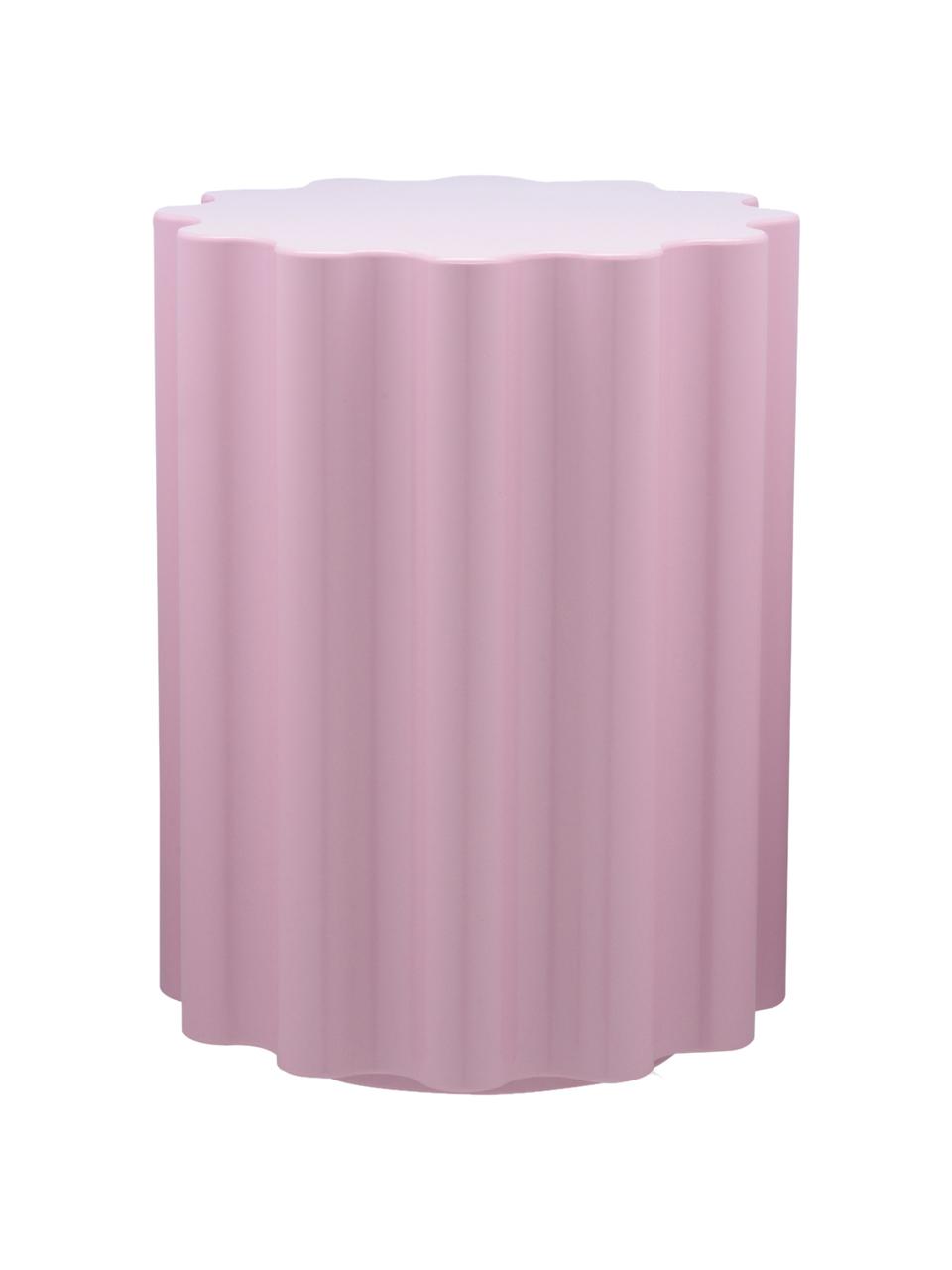 Ronde bijzettafel Colonna in roze, Thermoplastisch technopolymeer gemaakt van gerecycled industrieel afval, Greenguard-gecertificeerd, Roze, Ø 35 x H 46 cm
