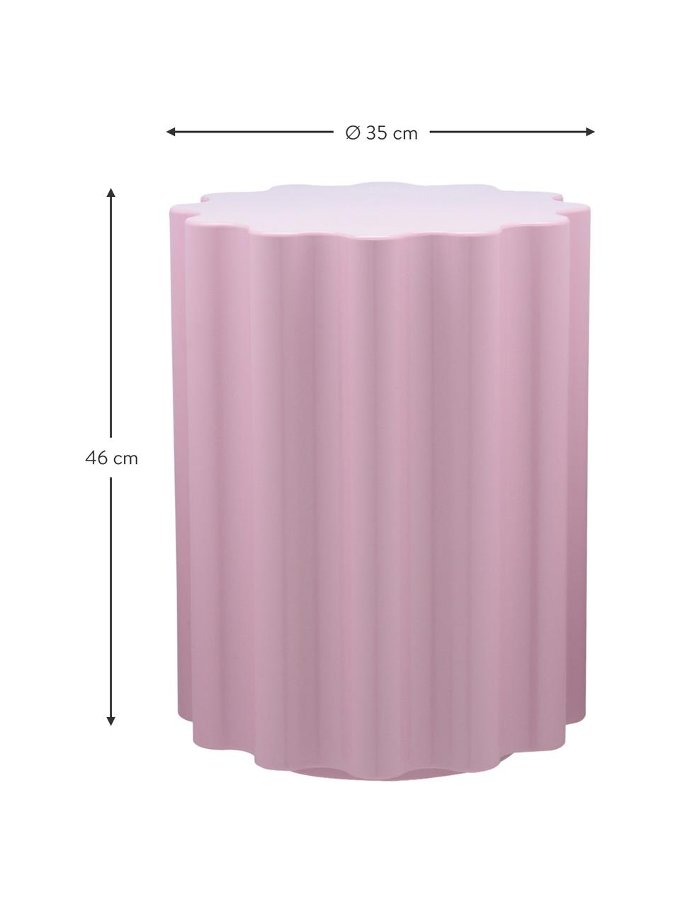 Kulatý odkládací stolek Colonna, Termoplastický technopolymer vyrobený z recyklovaného průmyslového odpadu, certifikace Greenguard, Růžová, Ø 35 cm, V 46 cm