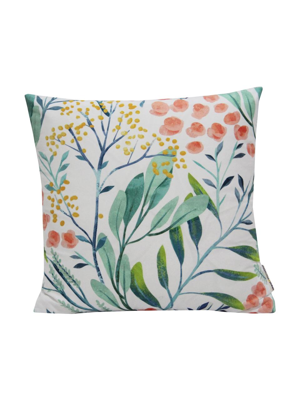 Housse de coussin imprimé floral Meadow, Blanc, multicolore