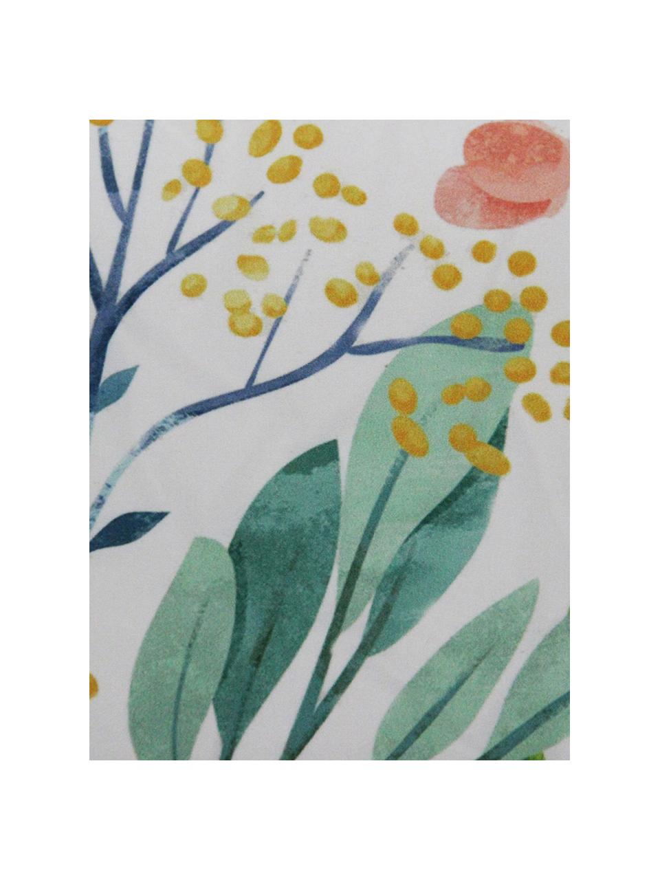 Kissenhülle Meadow mit Blumenmuster, 100% Polyester, Weiss, Mehrfarbig, 40 x 40 cm