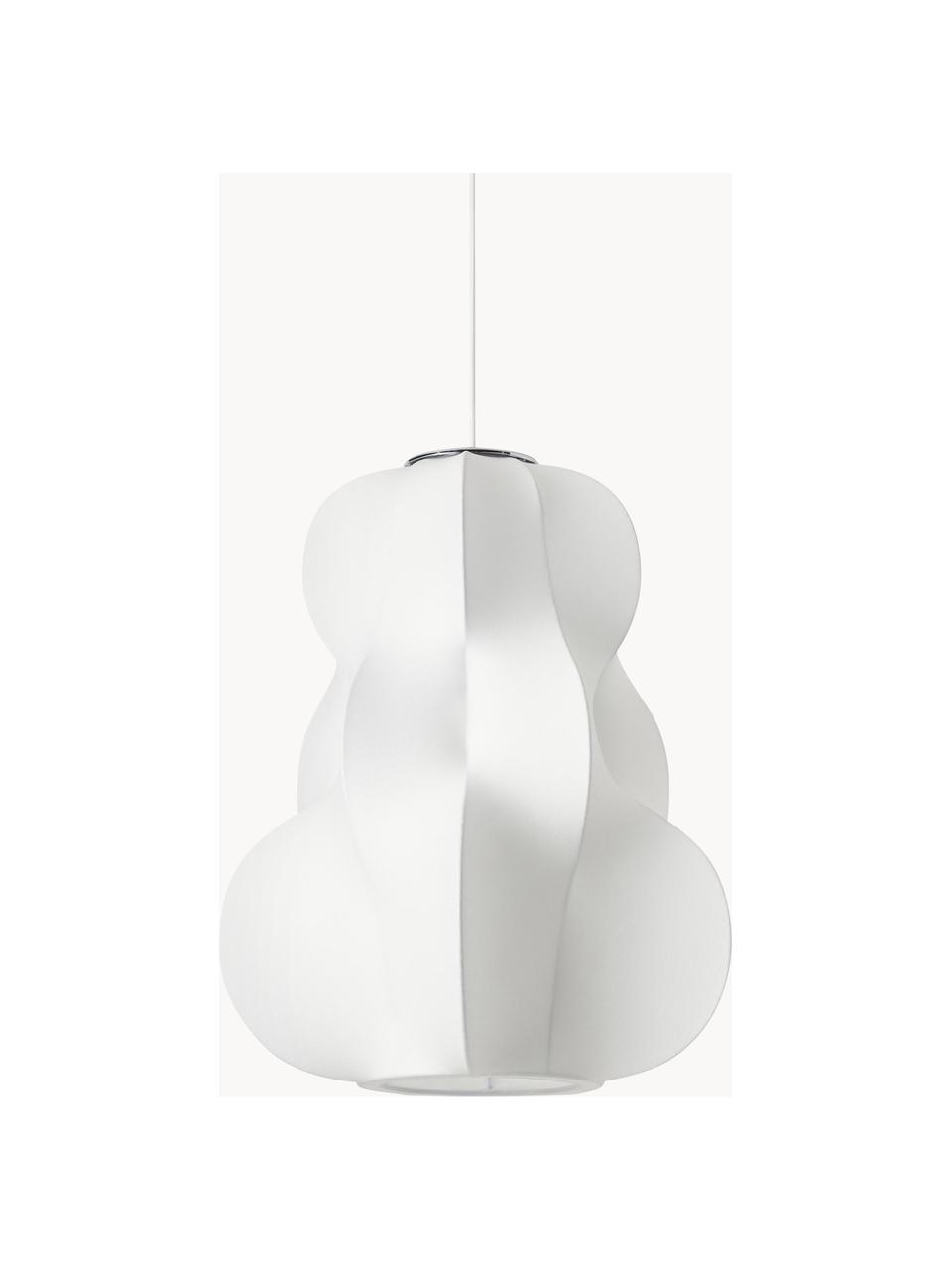 Plafondlamp Arwa in zijdelook, Lampenkap: kunststof met zijdelook, Wit, Ø 50 x H 60 cm