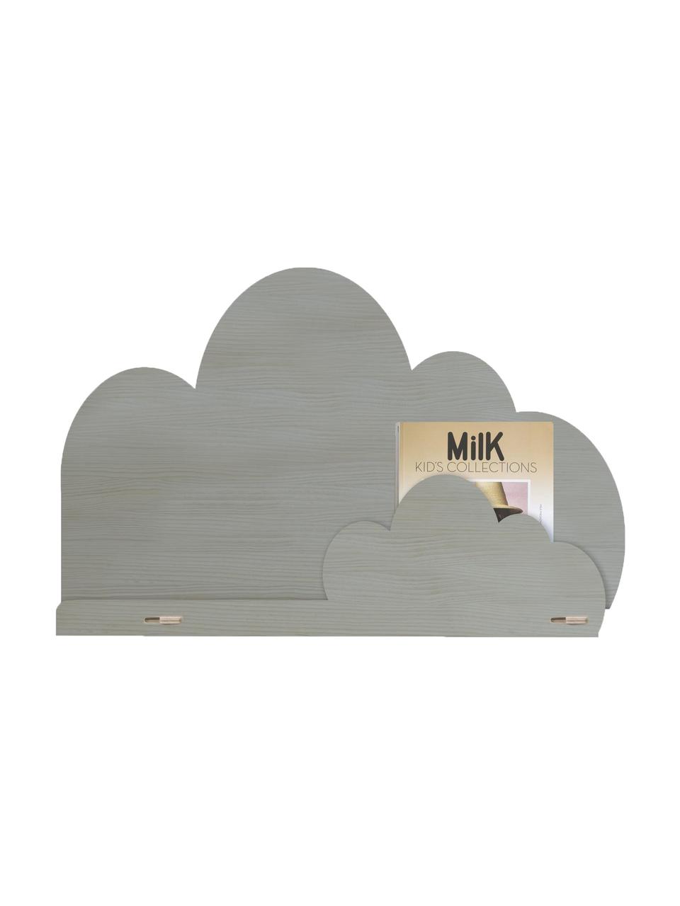 Mensola nuvole a muro Cloud, Compensato rivestito, Grigio, Larg. 45 x Alt. 30 cm