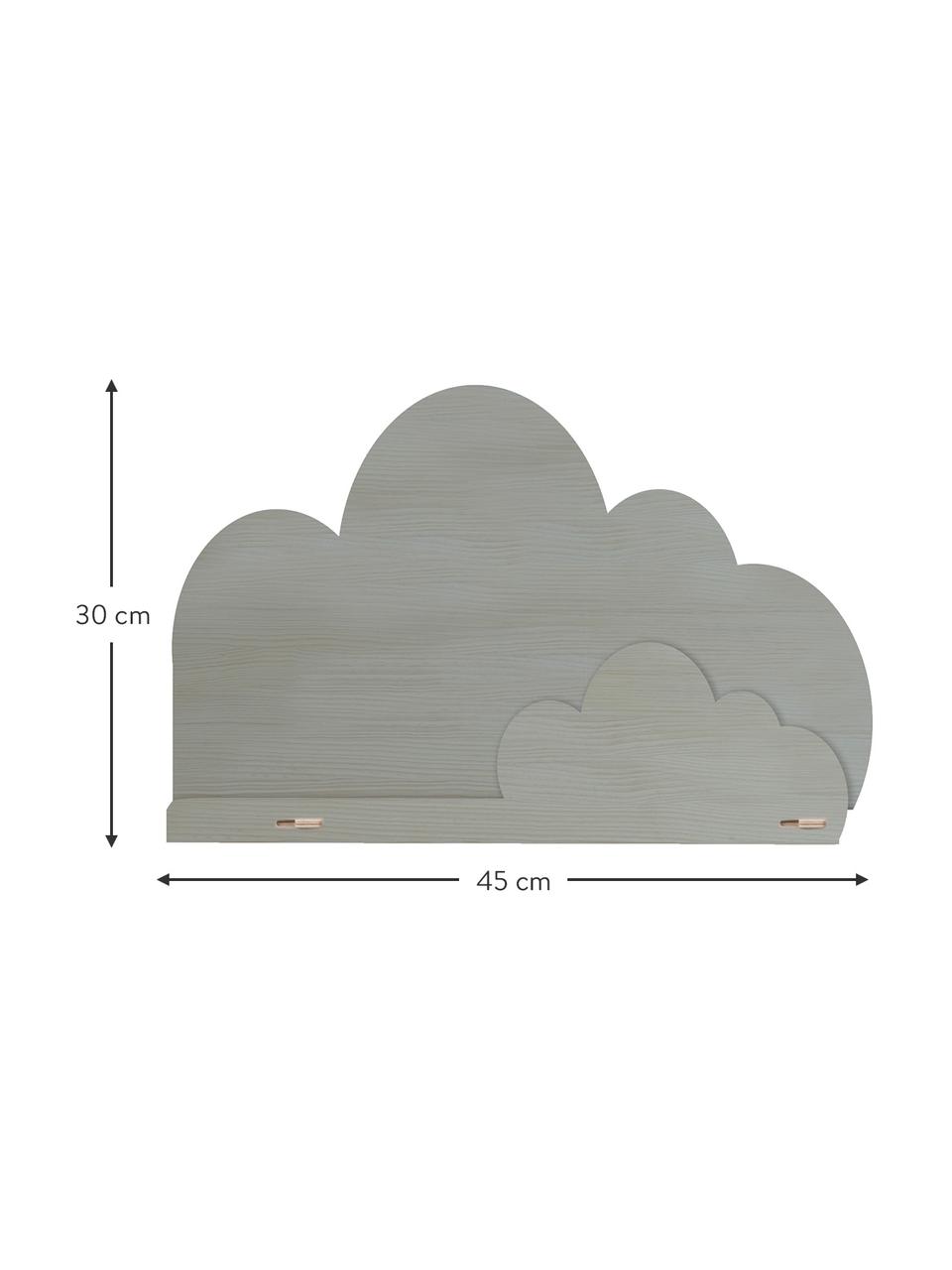 Mensola nuvole a muro Cloud, Compensato rivestito, Grigio, Larg. 45 x Alt. 30 cm