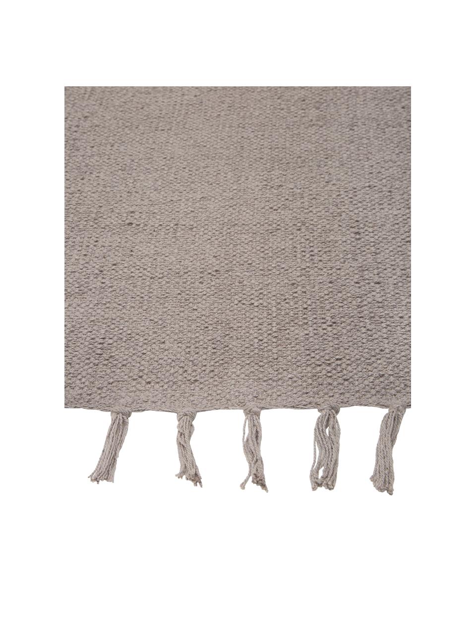 Tappeto in cotone tessuto a mano Agneta, 100% cotone, Grigio, Larg. 70 x Lung. 250 cm