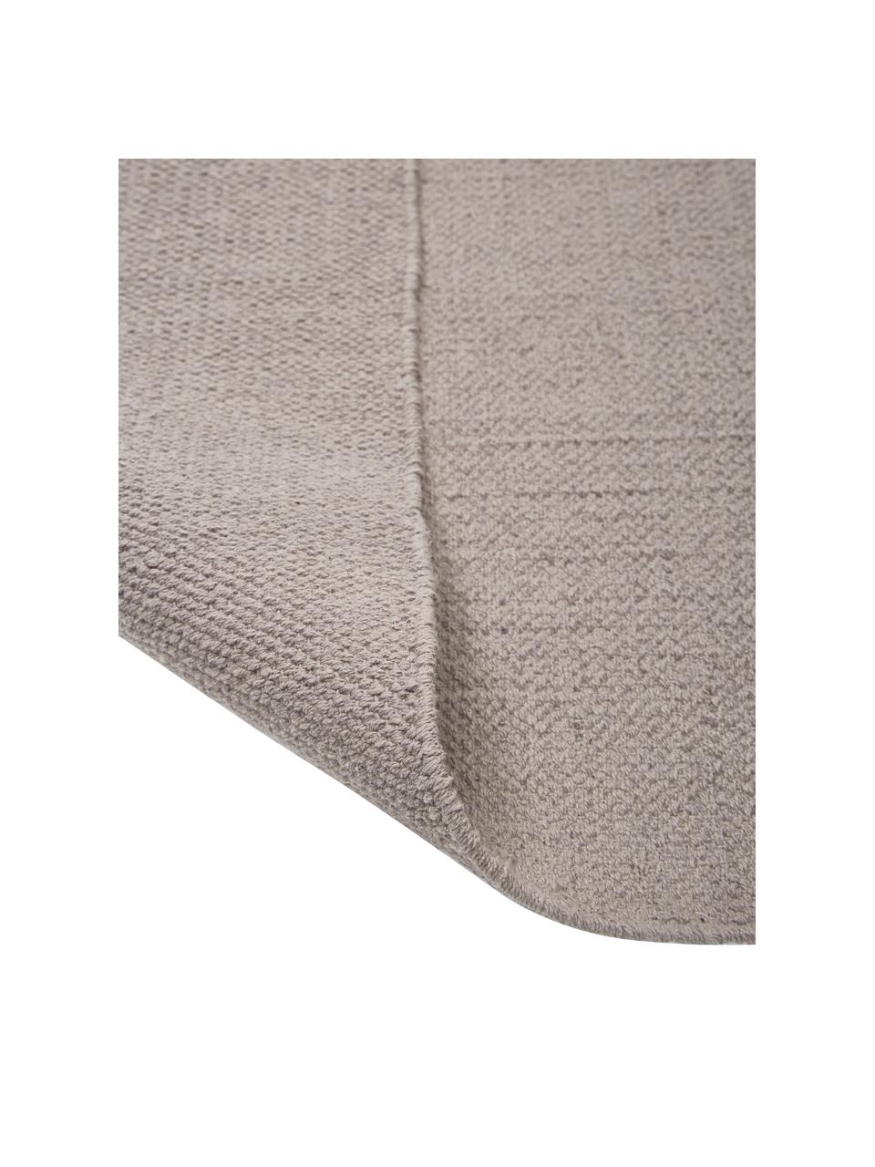 Dünner Baumwollläufer Agneta in Grau, handgewebt, 100% Baumwolle, Grau, 70 x 250 cm