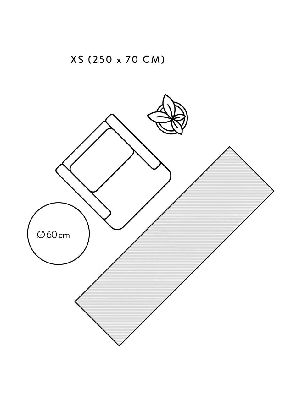 Dünner Baumwollläufer Agneta in Grau, handgewebt, 100% Baumwolle, Grau, 70 x 250 cm