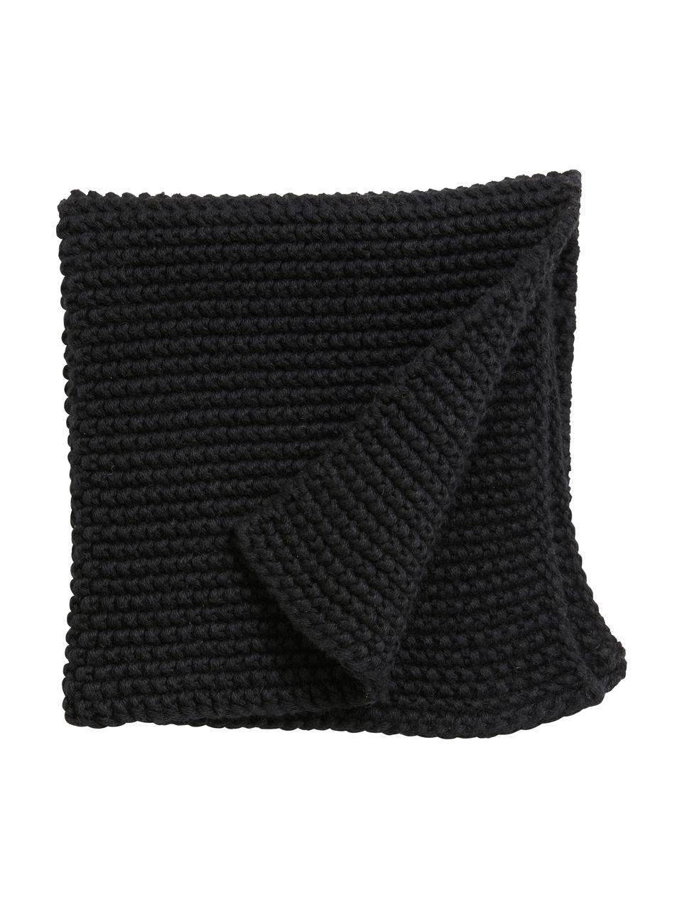 Manique coton bio tricot Merga, 6 pièces, Noir