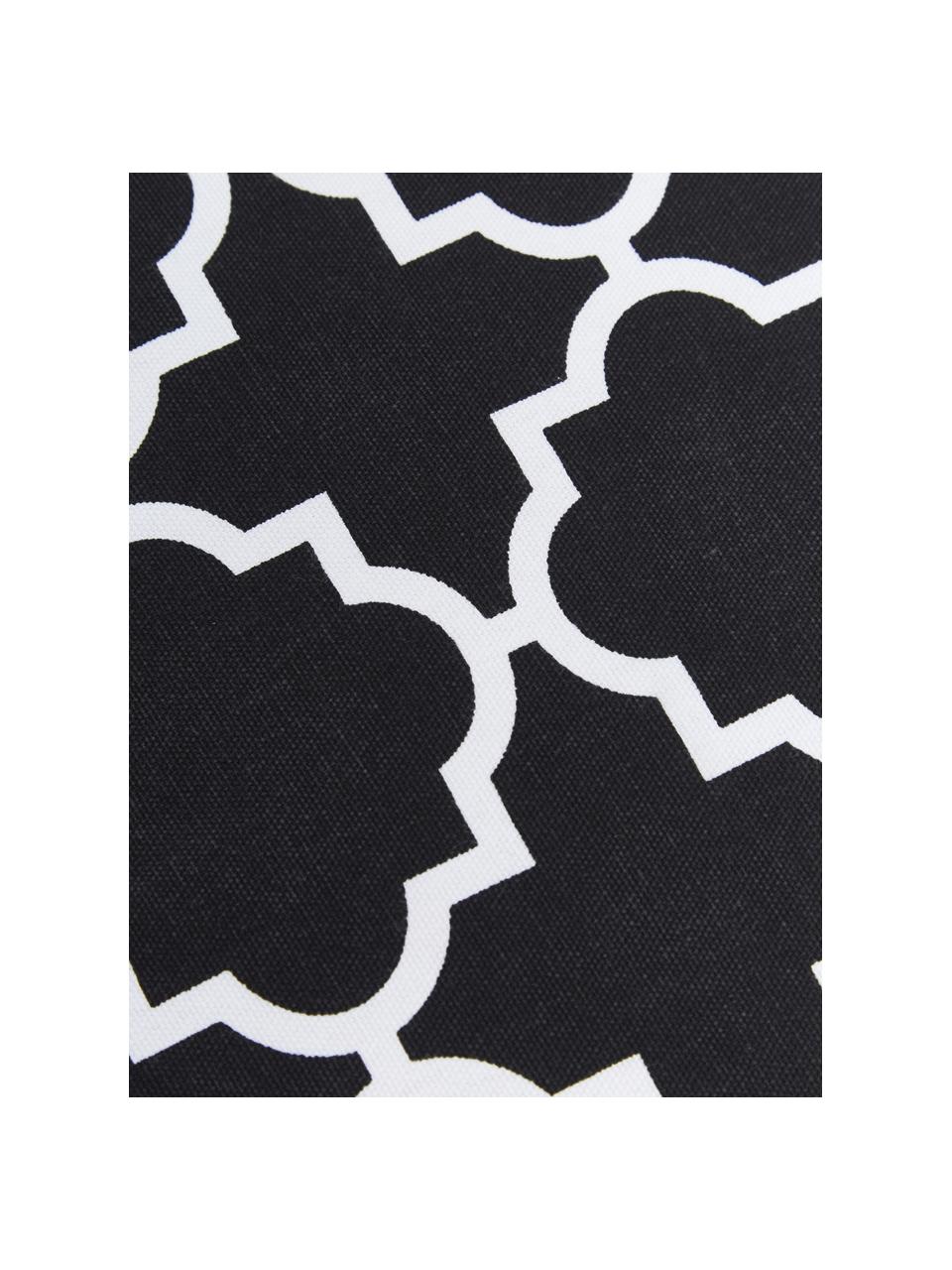 Stoelkussen Lana in zwart, wit, Zwart, B 40 x L 40 cm