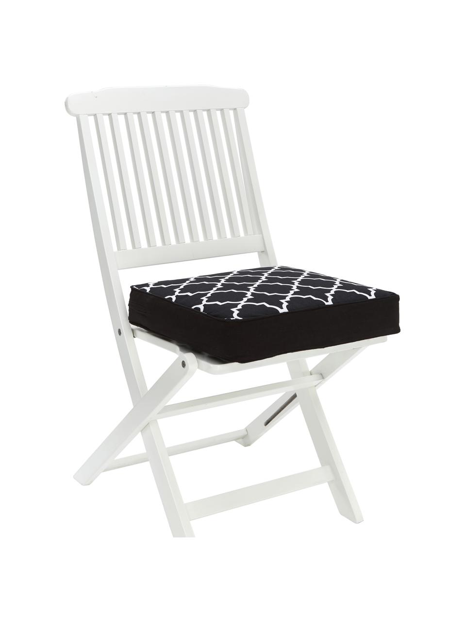 Hohes Sitzkissen Lana, Bezug: 100% Baumwolle, Schwarz, Weiss, B 40 x L 40 cm