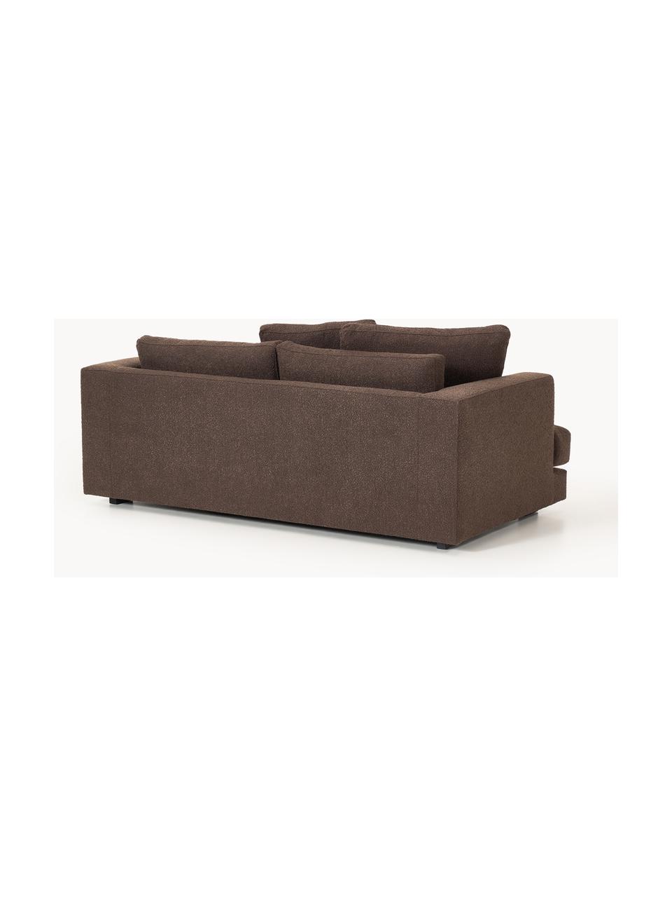 Bouclé-Sofa Tribeca (2-Sitzer), Bezug: Bouclé (93 % Polyester, 6, Gestell: Buchenholz, Kiefernholz, , Füße: Kiefernholz Dieses Produk, Bouclé Dunkelbraun, B 185 x T 104 cm